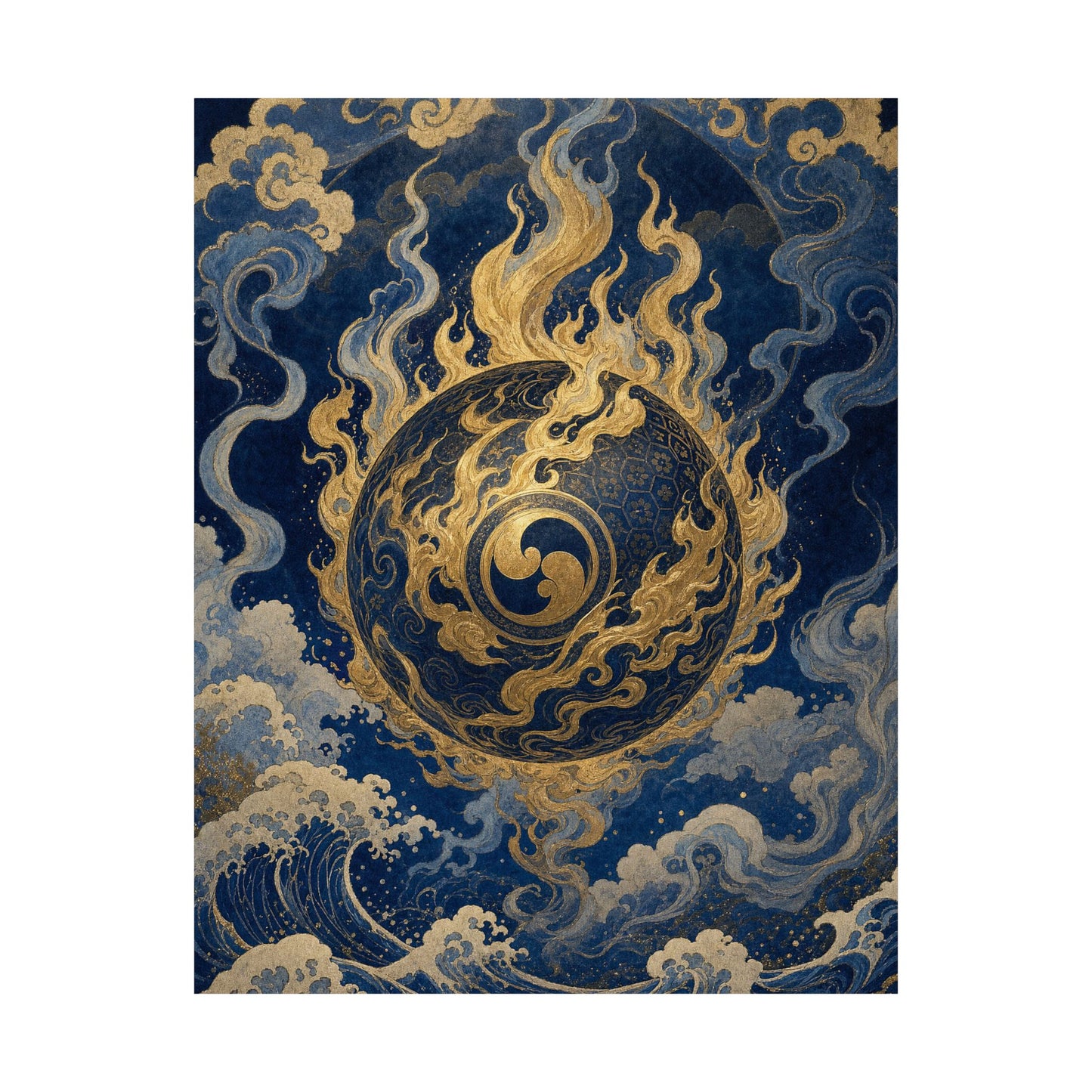 Tamfireball Floating - Japanese Mythology Art Print (Matte Poster)