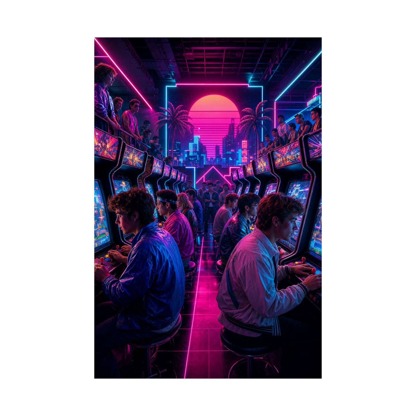 Retro Arcade Tournament - Gaming Culture Art Print (Matte Poster)