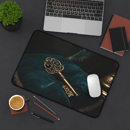 Antique Key On Velvet Cushion - Dark Academia Gaming Desk Mat
