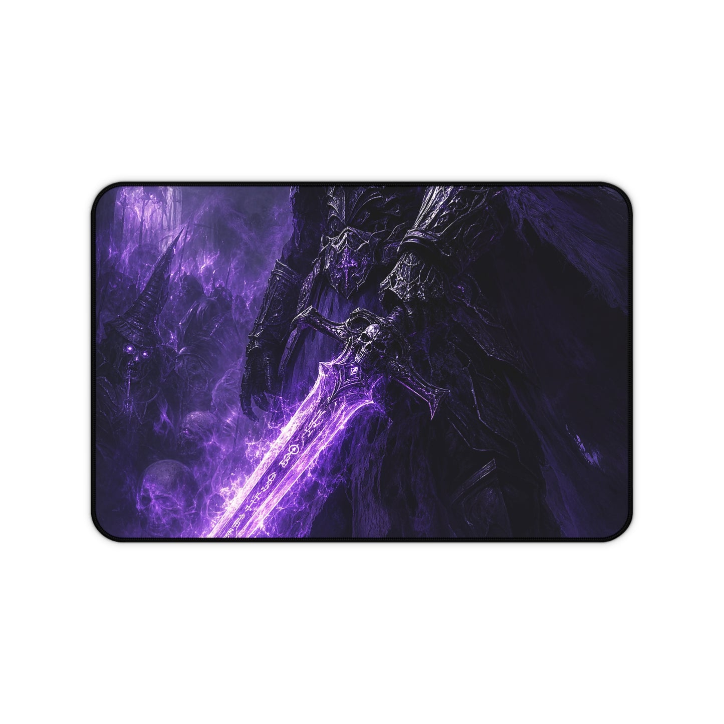 Death Knight With Glowing Sword - Dark Fantasy Gaming Desk Mat