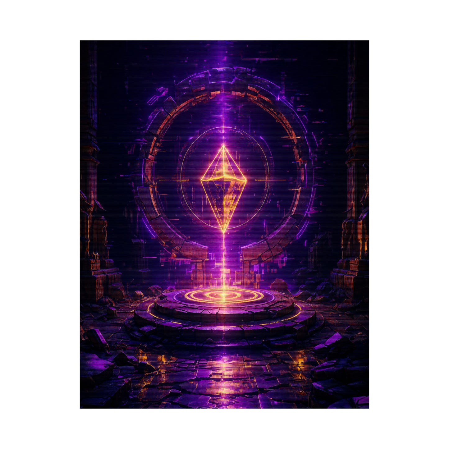 Save Point Glowing In Darkness - Gaming Culture Art Print (Matte Poster)