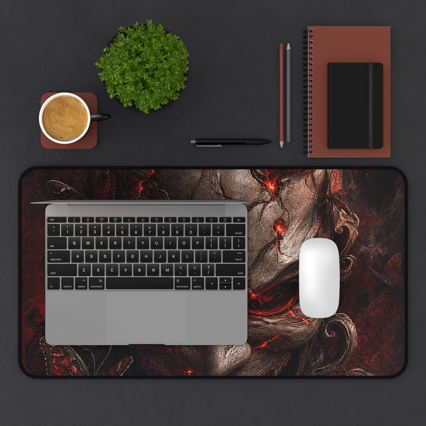 Oni Mask With Butterflies - Sudoni Brand Gaming Desk Mat