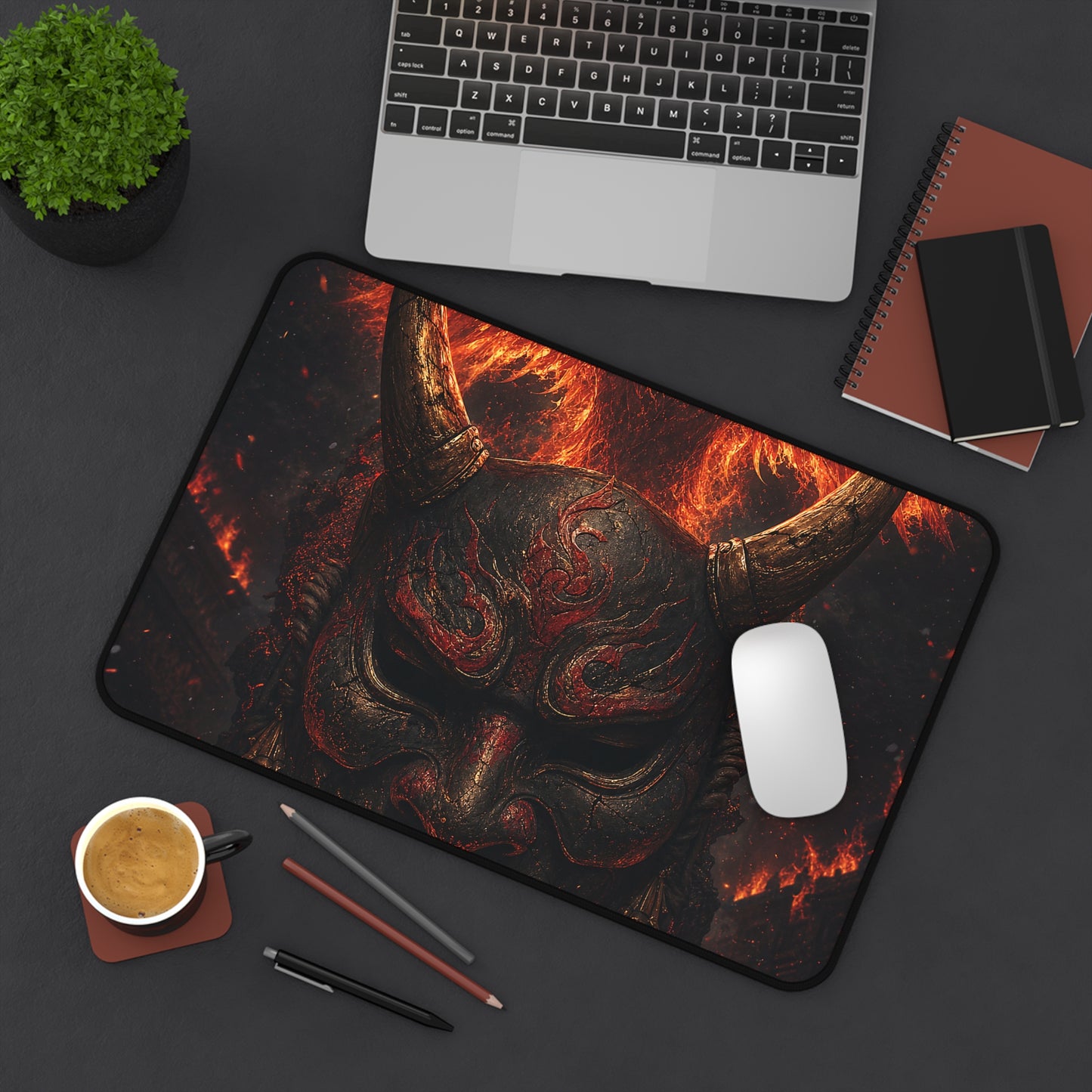 Oni Mask With Phoenix - Sudoni Brand Gaming Desk Mat