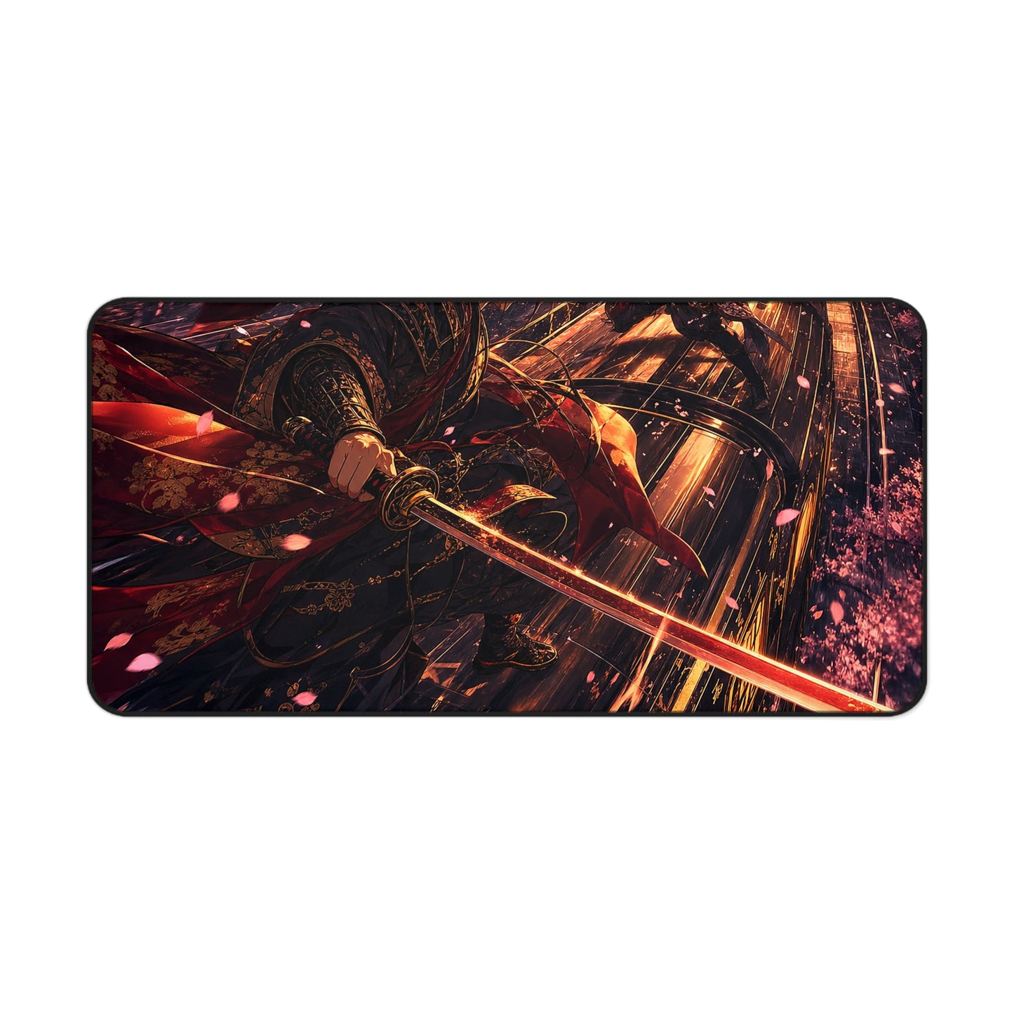 Battle On Train At Sunset - Anime Manga Gaming Desk Mat