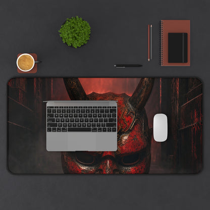 Oni Mask In Dark Corridor - Sudoni Brand Gaming Desk Mat