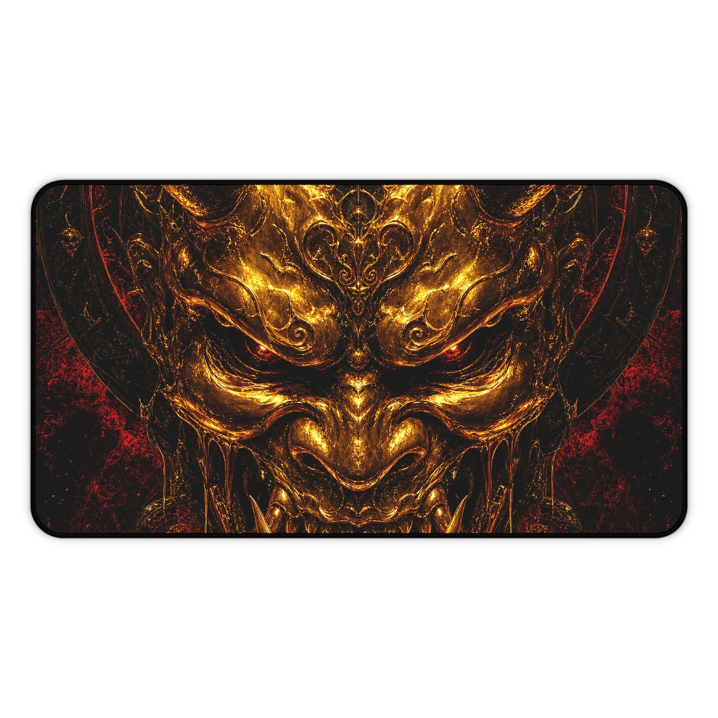 Oni Mask Made Of Molten Gold - Sudoni Brand Gaming Desk Mat
