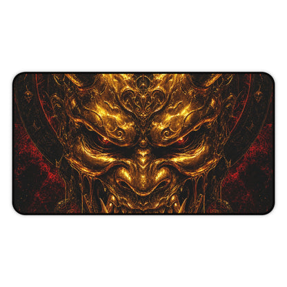 Oni Mask Made Of Molten Gold - Sudoni Brand Gaming Desk Mat