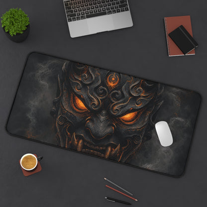 Oni Mask With Crescent Moon - Sudoni Brand Gaming Desk Mat