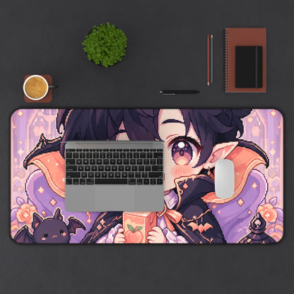 Chibi Vampire With Juice Box - Kawaii Gaming Gaming Desk Mat