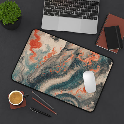 Nue With Tiger Body And Snake Tail - Japanese Mythology Gaming Desk Mat