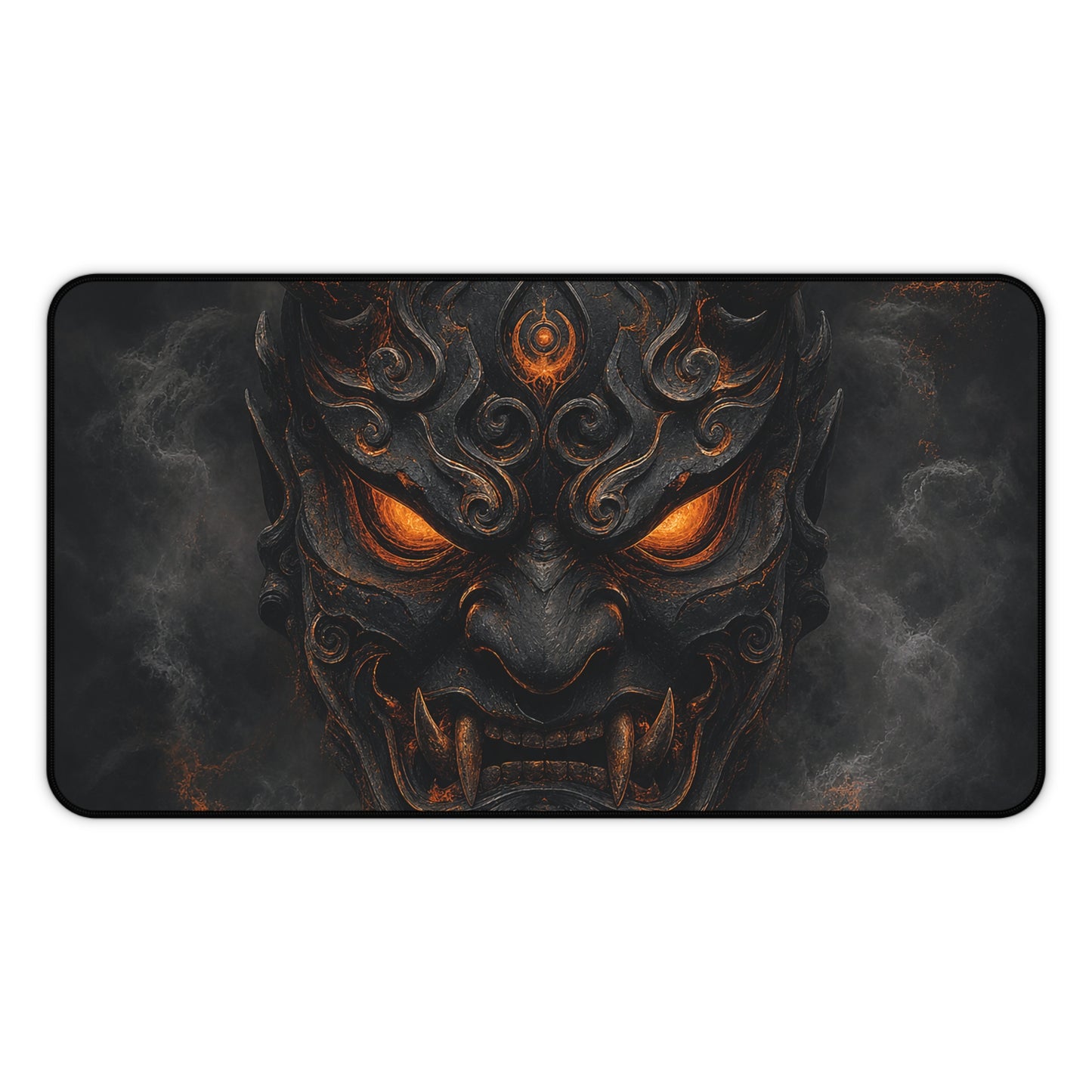 Oni Mask With Crescent Moon - Sudoni Brand Gaming Desk Mat