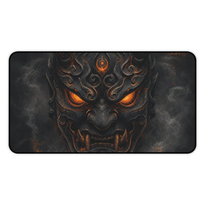 Oni Mask With Crescent Moon - Sudoni Brand Gaming Desk Mat