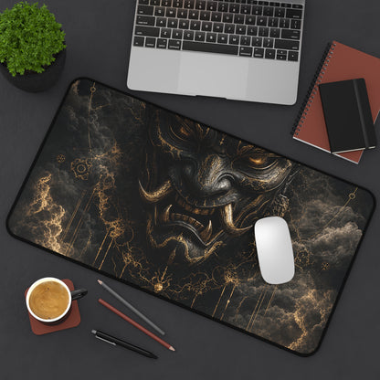 Oni Mask With Storm Clouds - Sudoni Brand Gaming Desk Mat