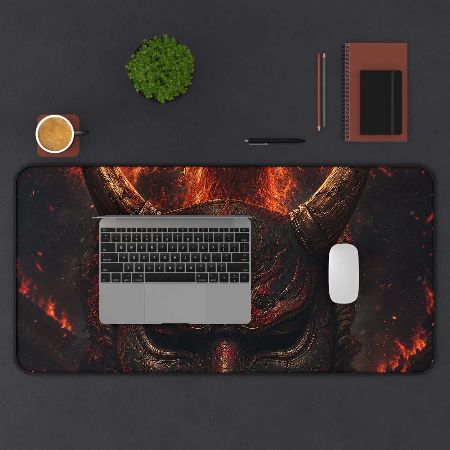 Oni Mask With Phoenix - Sudoni Brand Gaming Desk Mat