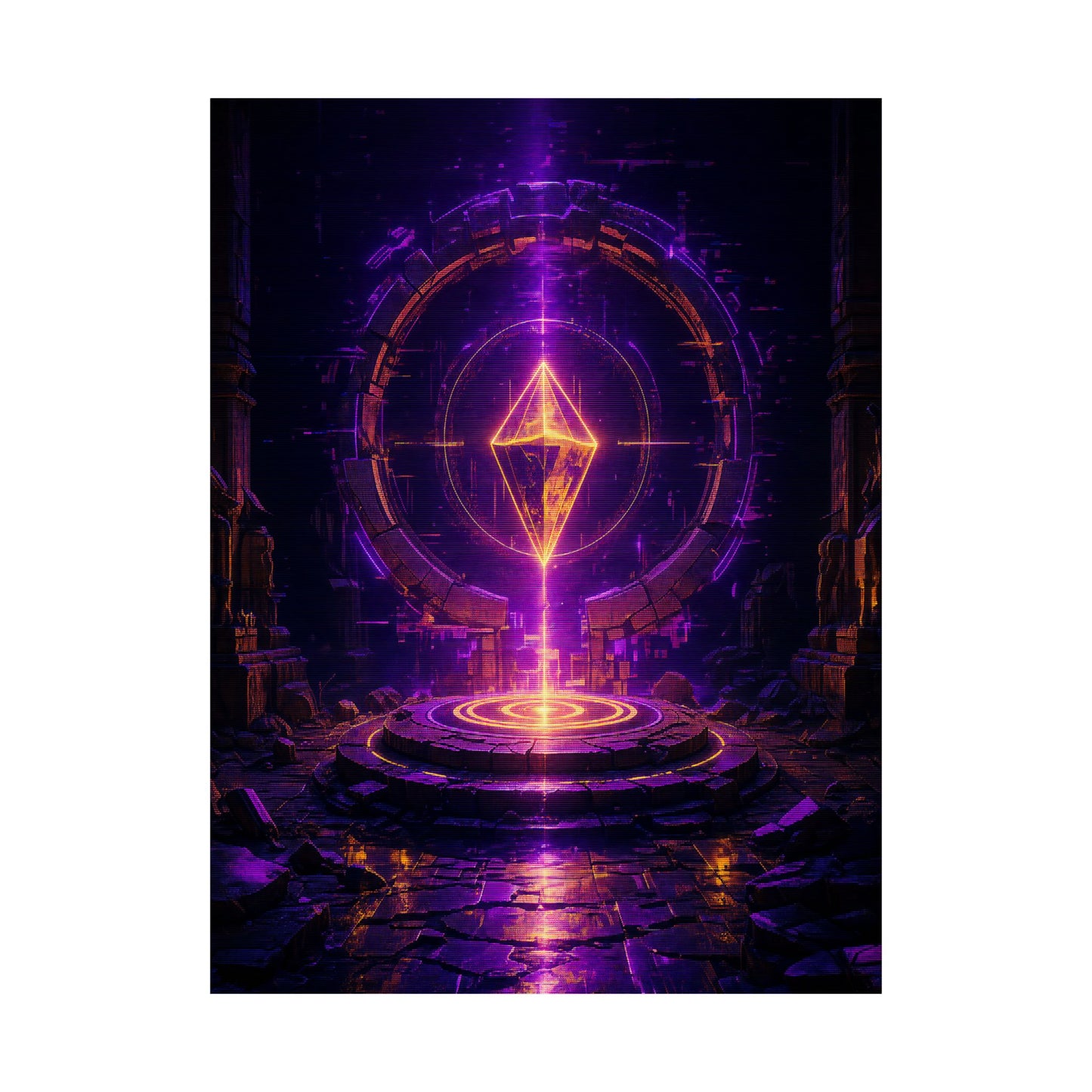 Save Point Glowing In Darkness - Gaming Culture Art Print (Matte Poster)