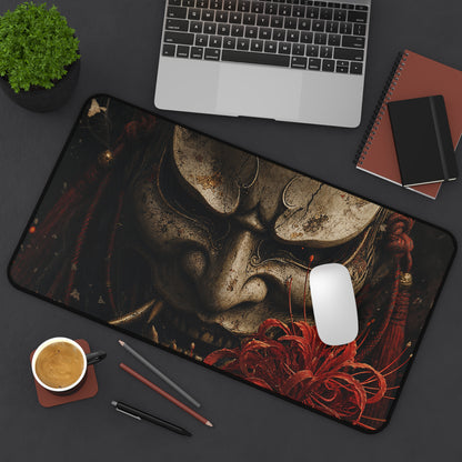 Oni Mask With Red Spider Lily - Sudoni Brand Gaming Desk Mat