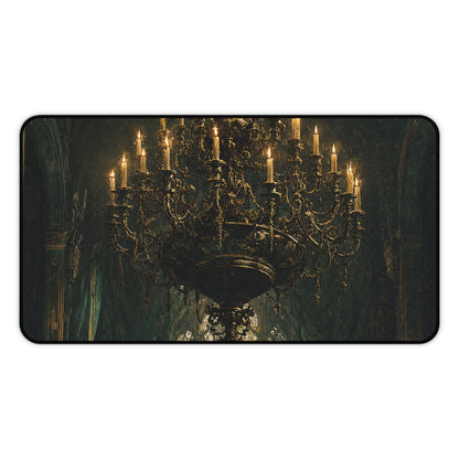 Chandelier In Ruined Hall - Dark Academia Gaming Desk Mat