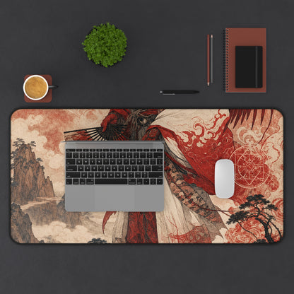 Tengu With Fon Mountain - Japanese Mythology Gaming Desk Mat