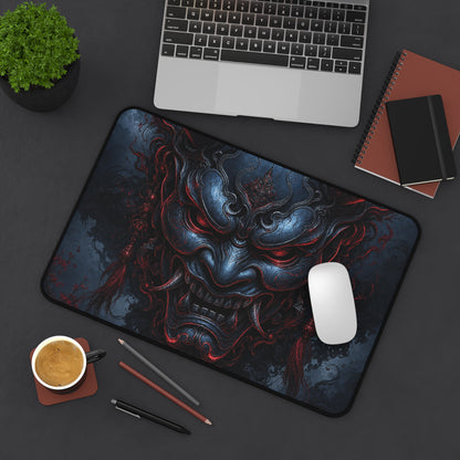 Oni Mask With Black Sun Behind It - Sudoni Brand Gaming Desk Mat