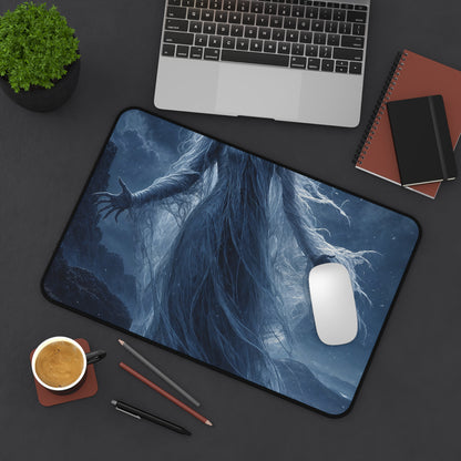 Banshee Wailing Over Moor - Dark Fantasy Gaming Desk Mat