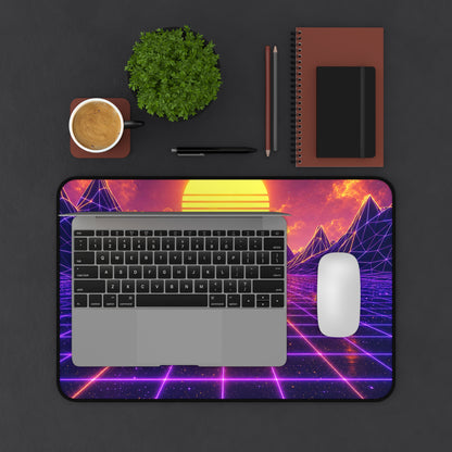 Synthwave Grid Landscape - Gaming Culture Gaming Desk Mat