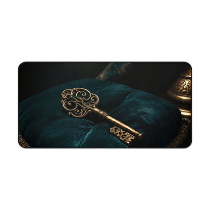 Antique Key On Velvet Cushion - Dark Academia Gaming Desk Mat
