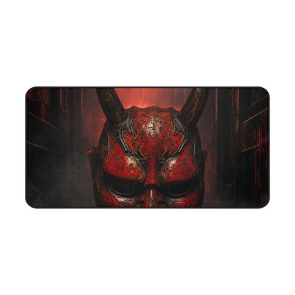 Oni Mask In Dark Corridor - Sudoni Brand Gaming Desk Mat