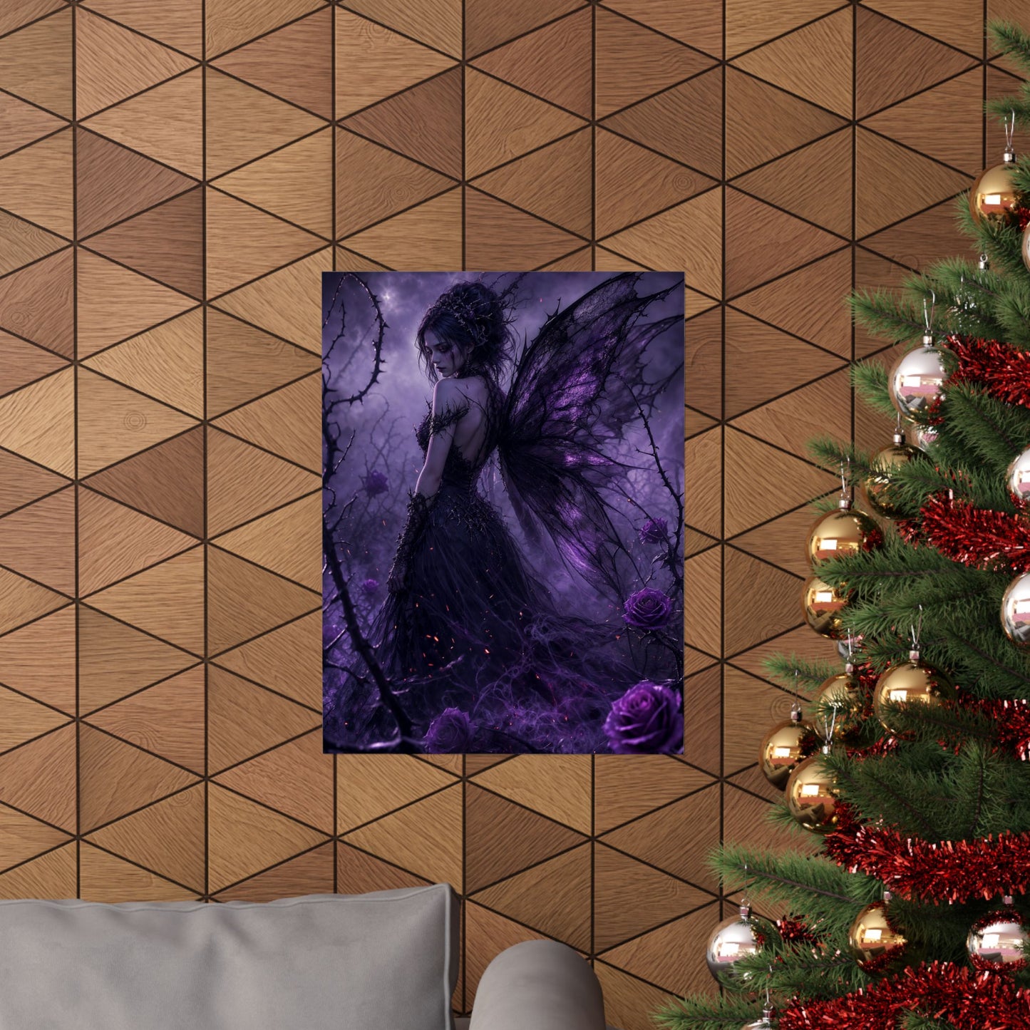 Dark Fairy In Thorn Garden - Dark Fantasy Art Print (Matte Poster)
