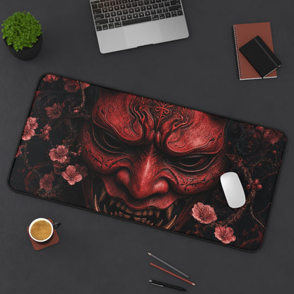 Oni Mask With Cherry Blossoms - Sudoni Brand Gaming Desk Mat