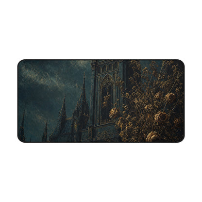 Clock Tower At Midnight - Dark Academia Gaming Desk Mat