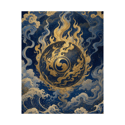 Tamfireball Floating - Japanese Mythology Art Print (Matte Poster)