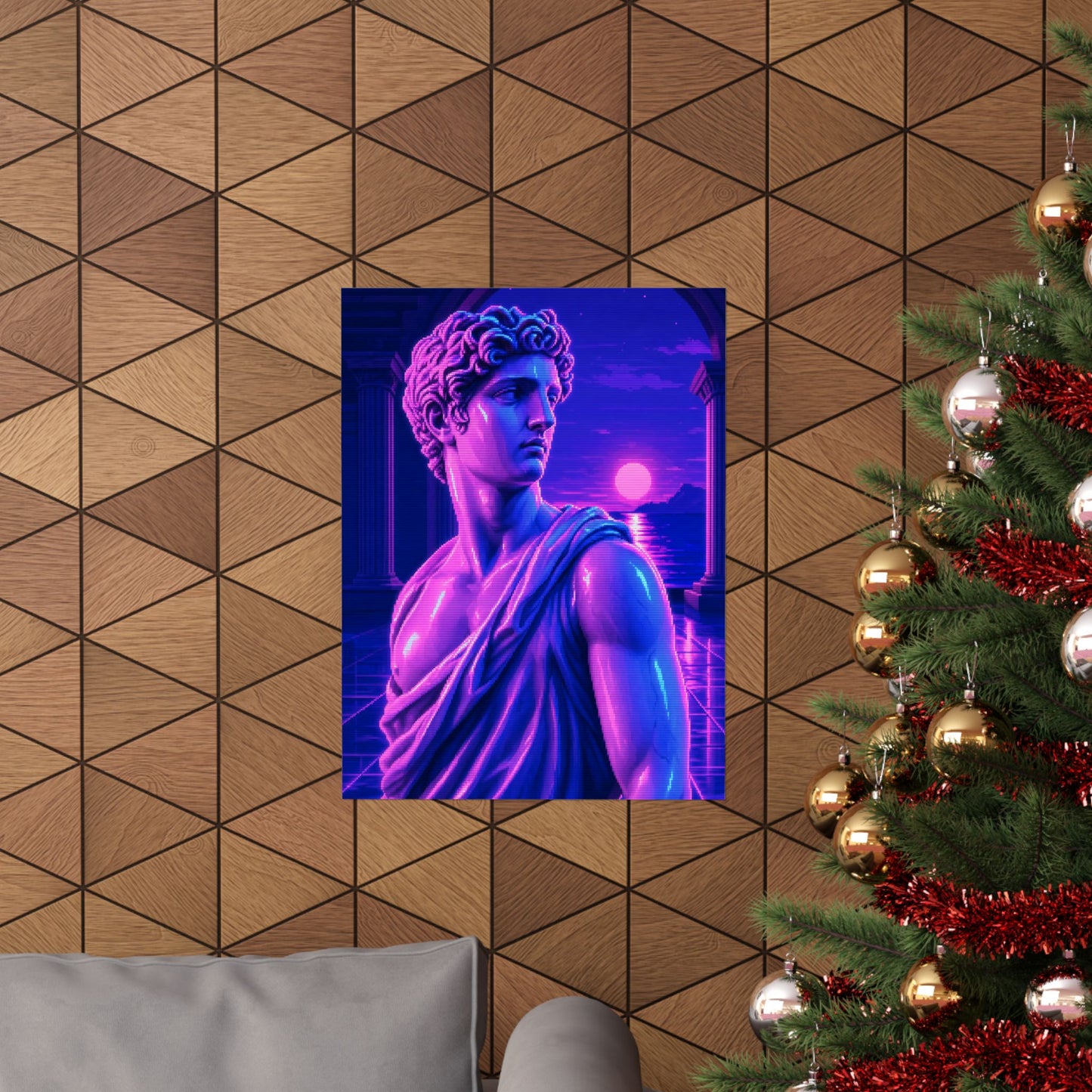 Vaporwave Greek Statue - Gaming Culture Art Print (Matte Poster)
