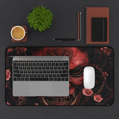 Oni Mask With Cherry Blossoms - Sudoni Brand Gaming Desk Mat