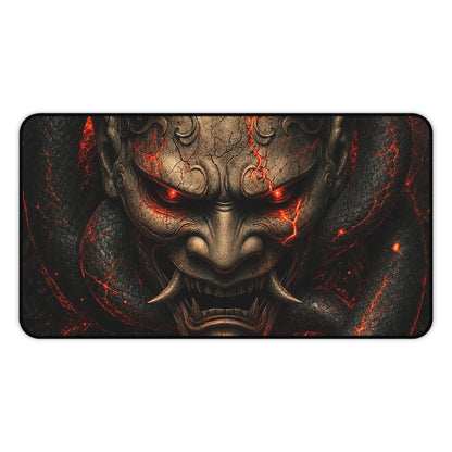 Oni Mask With Snake Coiled Around It - Sudoni Brand Gaming Desk Mat