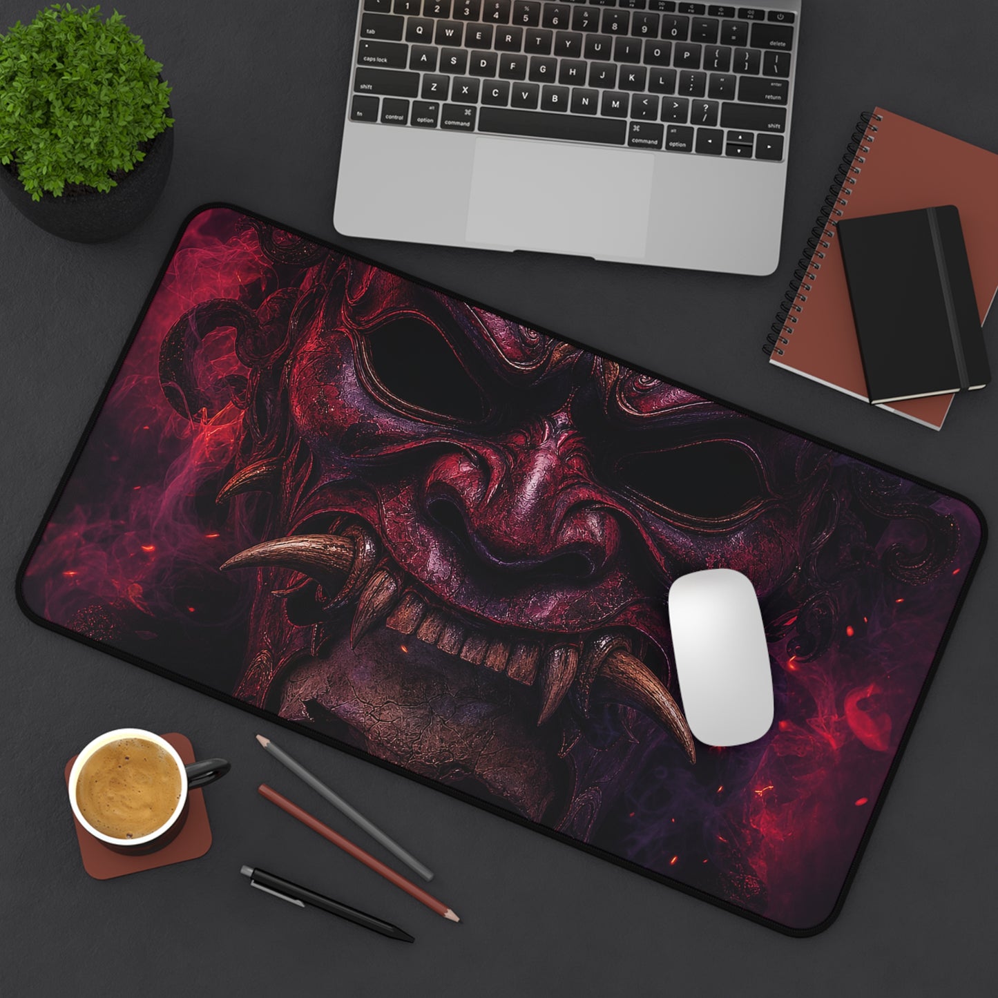 Oni Mask With Skull Beneath - Sudoni Brand Gaming Desk Mat
