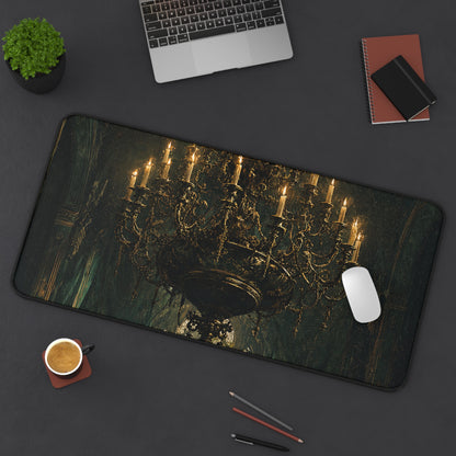 Chandelier In Ruined Hall - Dark Academia Gaming Desk Mat