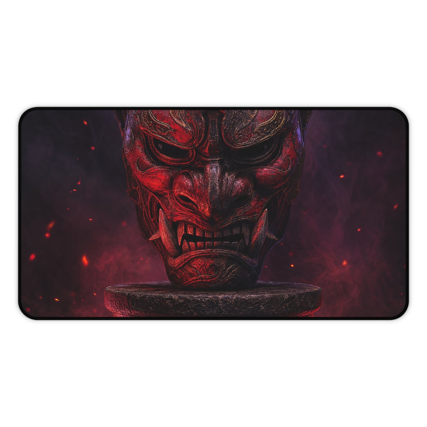 Oni Mask On Pedestal - Sudoni Brand Gaming Desk Mat