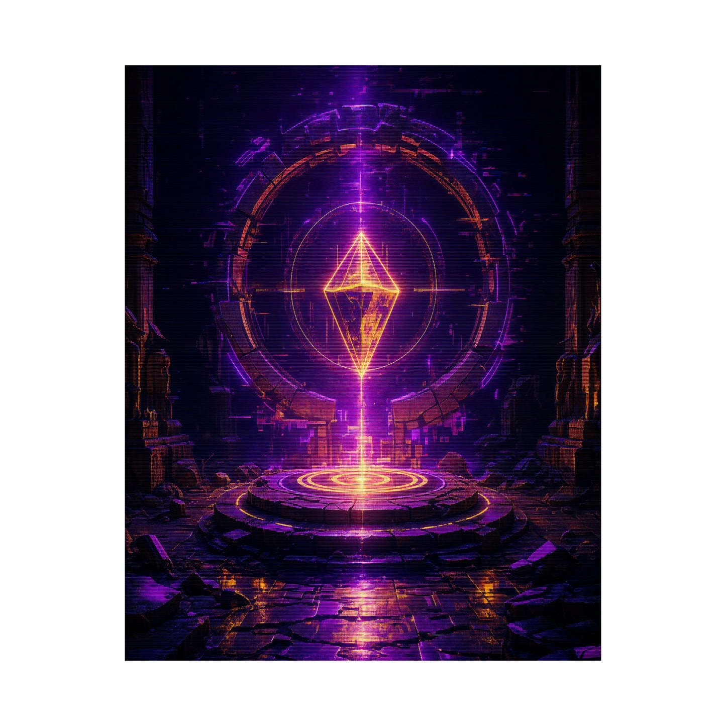 Save Point Glowing In Darkness - Gaming Culture Art Print (Matte Poster)