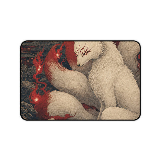 Kyuubi No Kitsune In Moonlight - Japanese Mythology Gaming Desk Mat