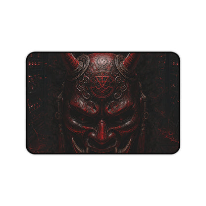 Oni Mask In Dark Server Room - Sudoni Brand Gaming Desk Mat