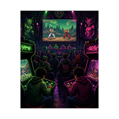 Retro Arcade Tournament Scene - Gaming Culture Art Print (Matte Poster)