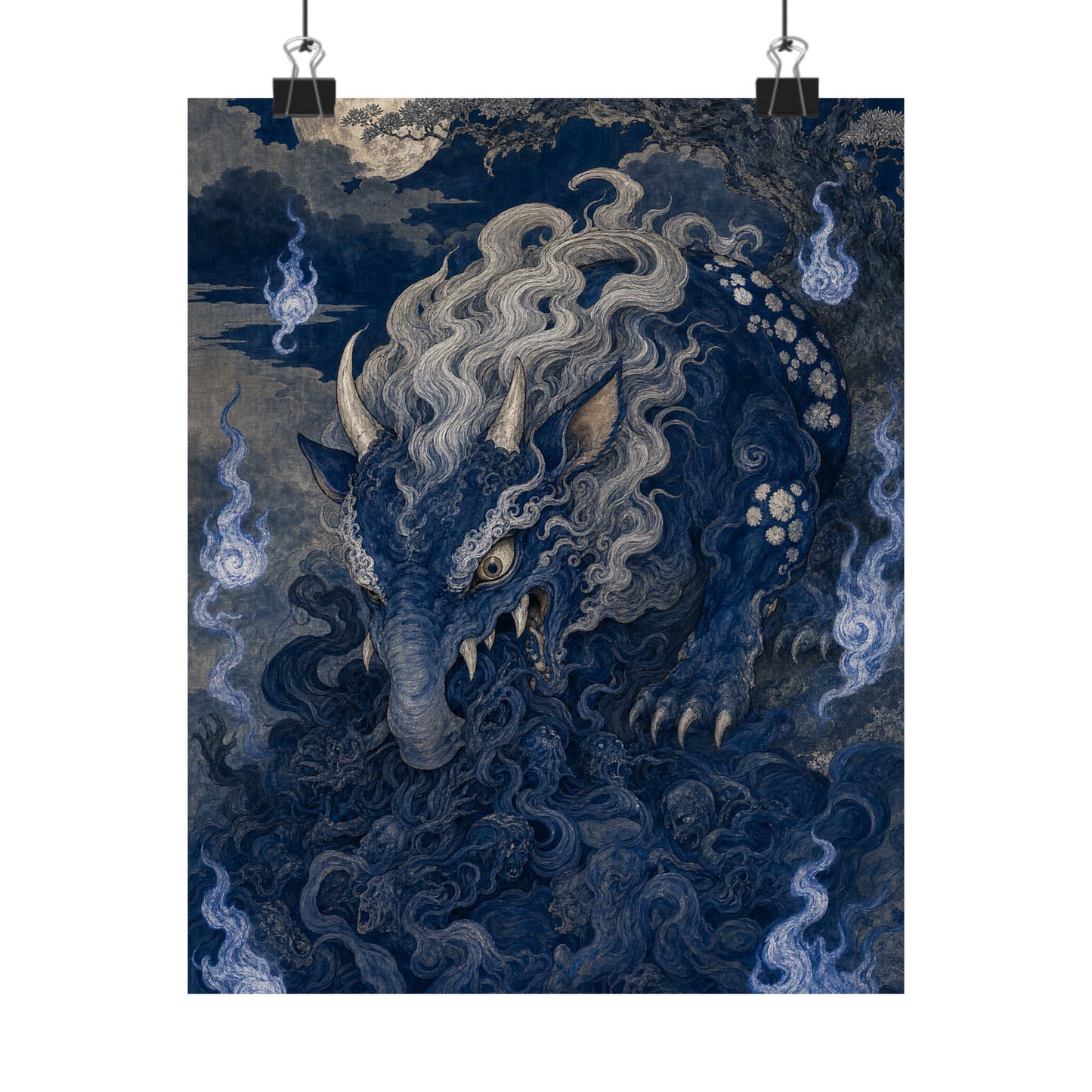 Baku Eating Nightmares - Japanese Mythology Art Print (Matte Poster)