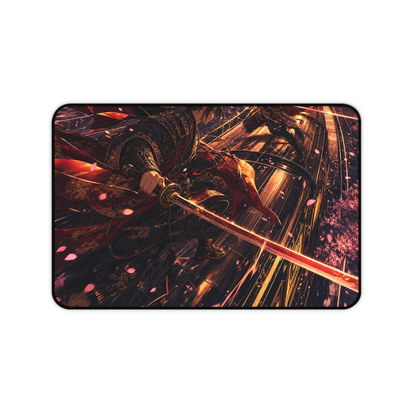 Battle On Train At Sunset - Anime Manga Gaming Desk Mat