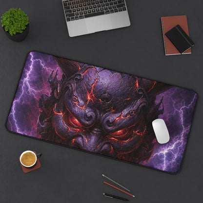 Oni Mask With Thunder And Lightning - Sudoni Brand Gaming Desk Mat