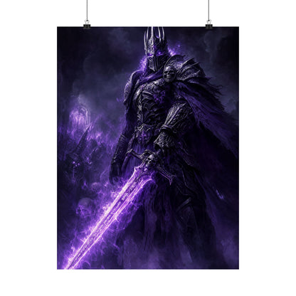 Death Knight With Glowing Sword - Dark Fantasy Art Print (Matte Poster)