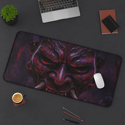 Oni Mask With Dark Forest Behind - Sudoni Brand Gaming Desk Mat
