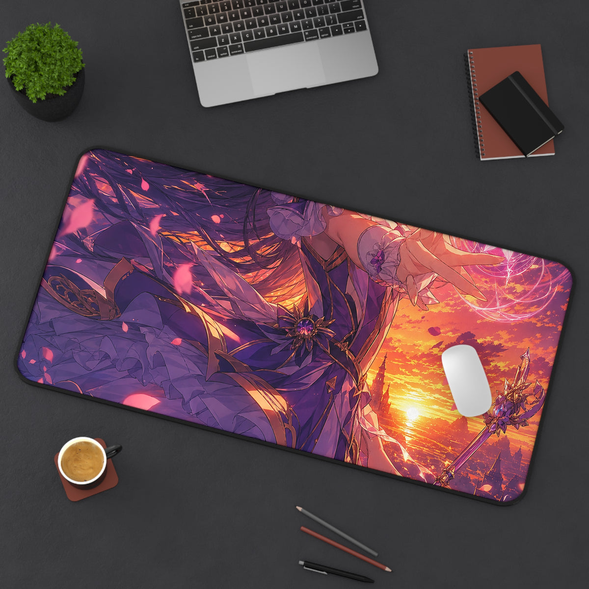 Magical Girl Casting Spells - Anime Manga Gaming Desk Mat