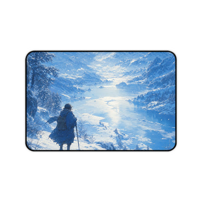 Winter Landscape With Lone Traveler - Anime Manga Gaming Desk Mat