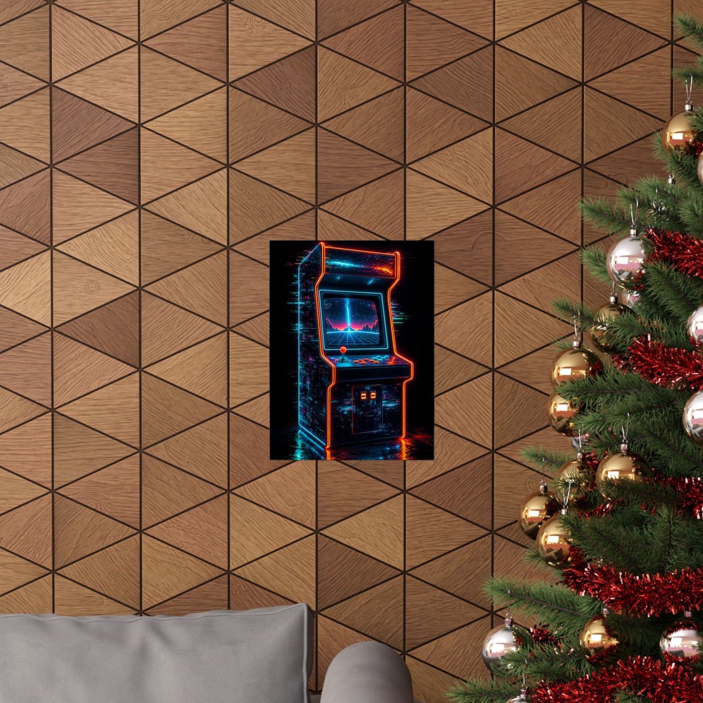 Retro Arcade Cabinet Glowing In The Dark - Gaming Culture Art Print (Matte Poster)