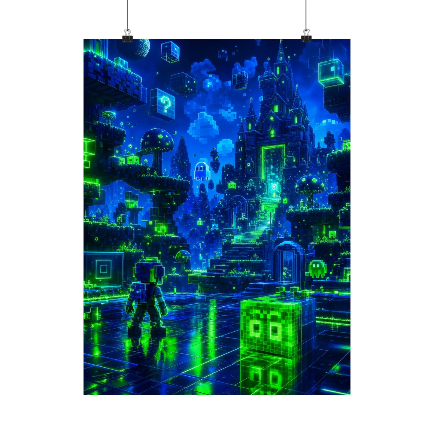 Retro Game World Coming To Life - Gaming Culture Art Print (Matte Poster)